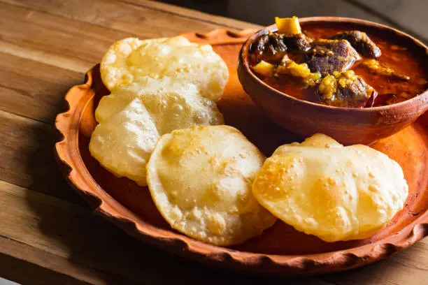 Poori with Chicken Curry
